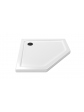 Pentagonal white corner shower tray 90x90x5 cm with a drain in the corner - 1